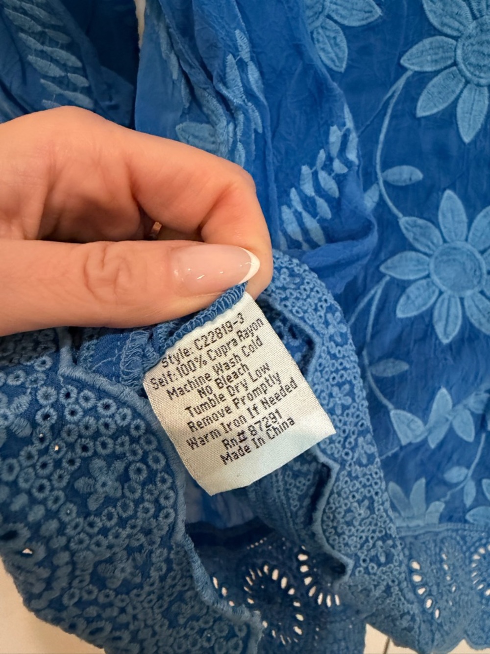 Johnny Was Milano Tunic in Blue Size XL EUC Cottagore Cabincore Boho - Picture 13 of 13